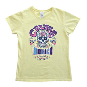 Carnival Cruise Tshirt Womens M Mexico Sugar Skull Day Of Dead Colorful Floral